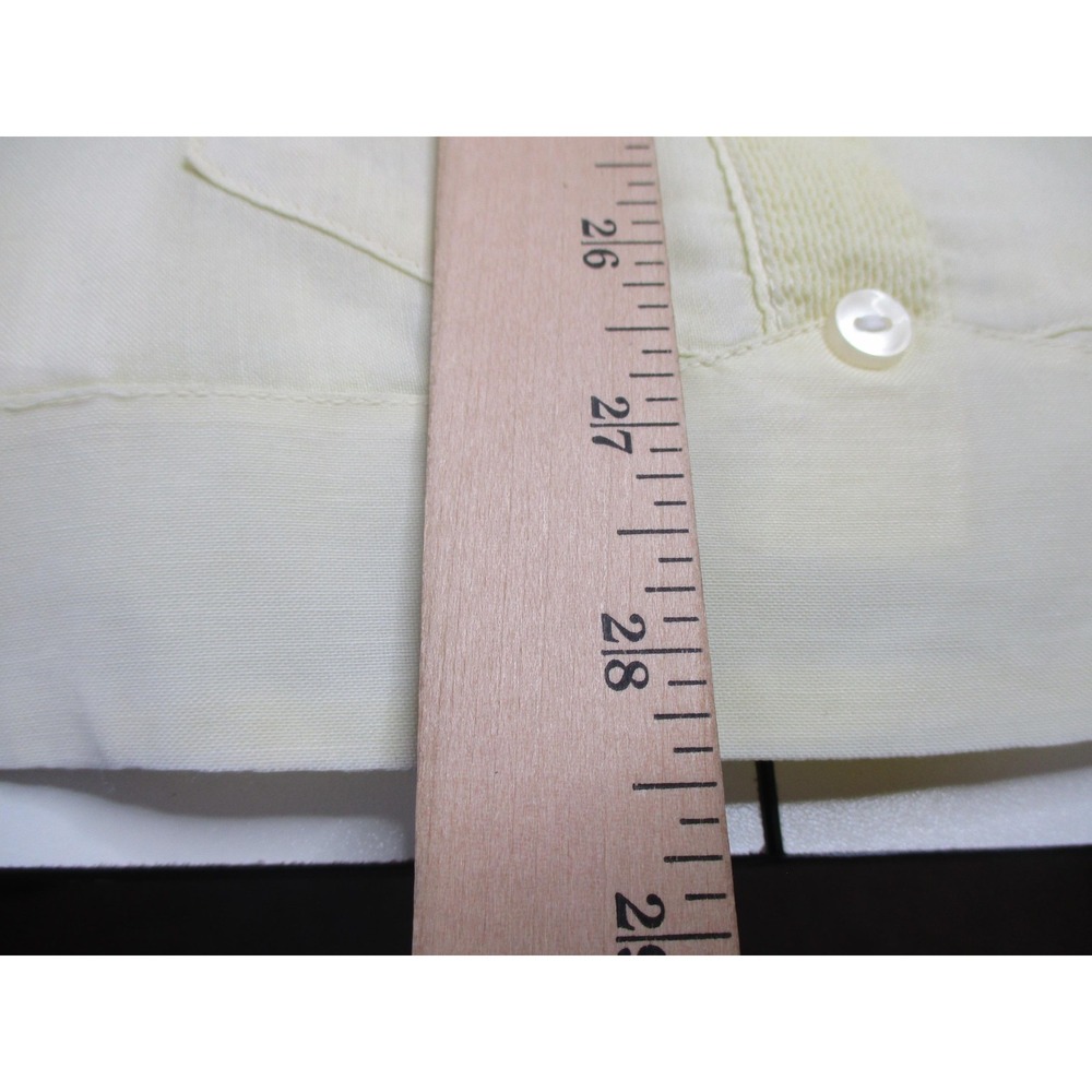 Catalogne Shirt Mens 44 Yellow Vintage Short Sleeve Guayabera Button Up - Picture 9 of 9